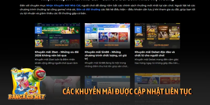 Khuyến mãi được gom sẵn, khỏi phải lục tung từng web game 2 Các khuyến mãi được cập nhật liên tục